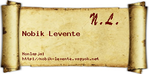 Nobik Levente névjegykártya